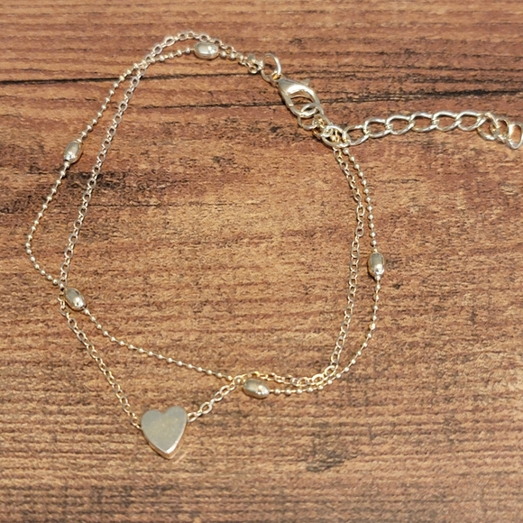⛱️Goldtone Double Strand Heart Anklet - Picture 3 of 5
